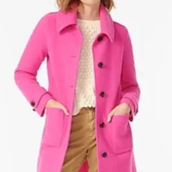 J Crew Lady Coat in Dark Pink Italian Boiled Wool - Picture 1 of 7